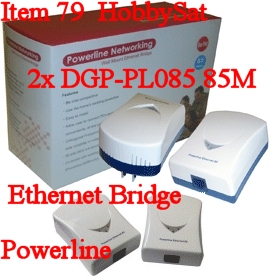 Box + Bridges - DGP-PL085 85M Powerline wall mount Ethernet Bridge Internet Adapter video streaming
